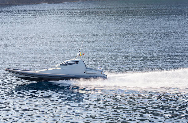 istock speedboat flies over the water 480456056