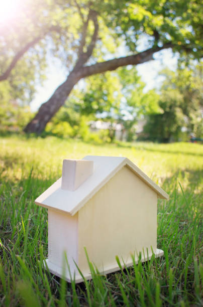istock wooden house on the grass 480456154