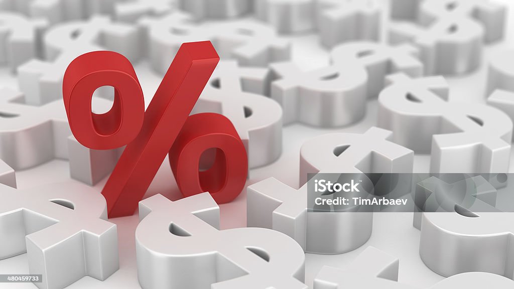 Mighty por cento de dólares - Foto de stock de Cotação de Juros royalty-free
