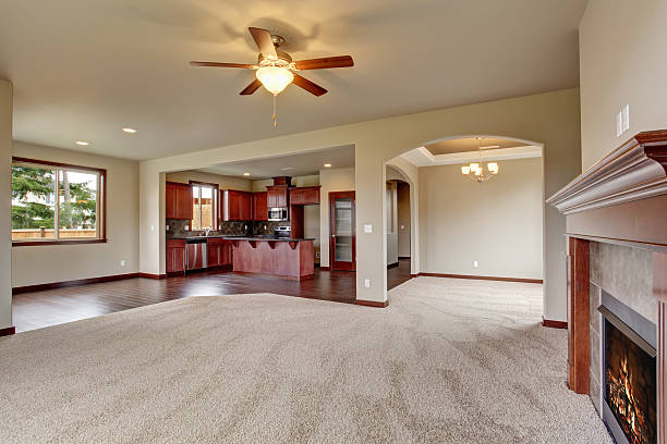 istock Lovely unfurnished living room with carpet. 480460826