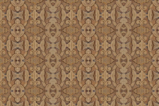 istock Carved wood wall close 480462258