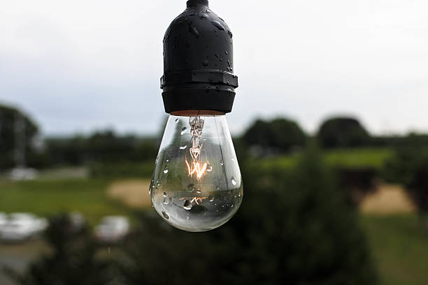 Outdoor lightbulb stock photo