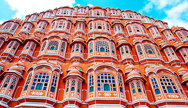 monument célèbre rajasthan, le palais hawa mahal palace, jaipur, inde - hawa photos et images de collection