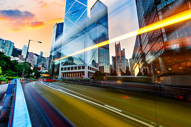 istock Modern city at night, Hong Kong, China. 480463881