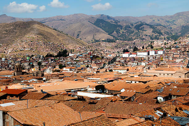 istock Red Tile Roof Tops And Hills Cusco Peru 480464018