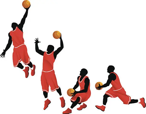 Vector illustration of Basketball Player Dunk