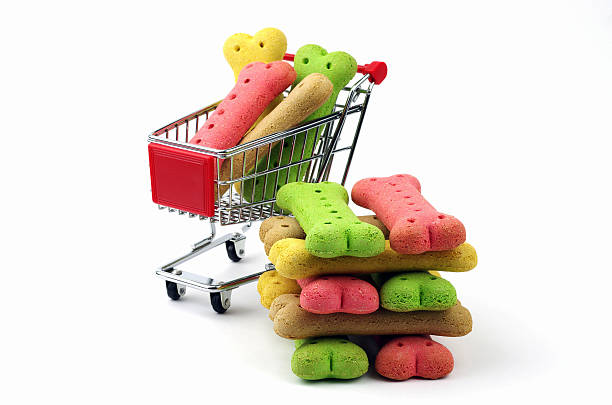 istock stack of dog biscuits and shopping cart 480468653