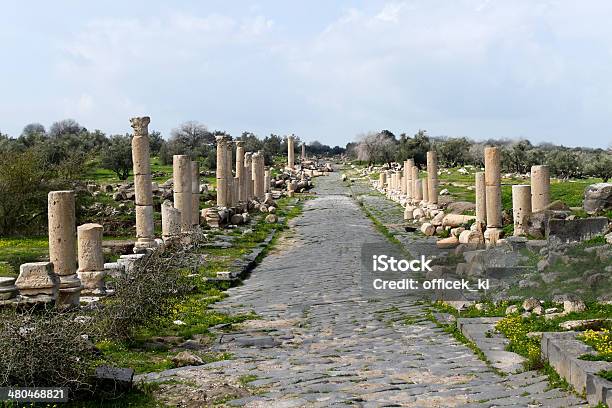 Roman Road In Umm Qais In Jordanien Stockfoto und mehr Bilder von Anhöhe - Anhöhe, Antike Kultur, Architektonische Säule