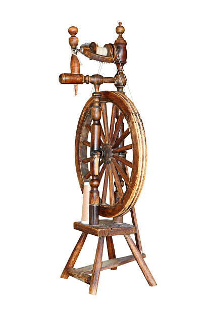 istock Vintage rustic wooden distaff.Isolated. 480469964