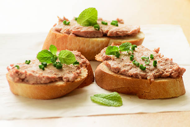istock Sandwiches with paste and green onions. 480471861