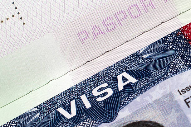 US Visa Detail from a USA visa document. emigration and immigration stock pictures, royalty-free photos & images
