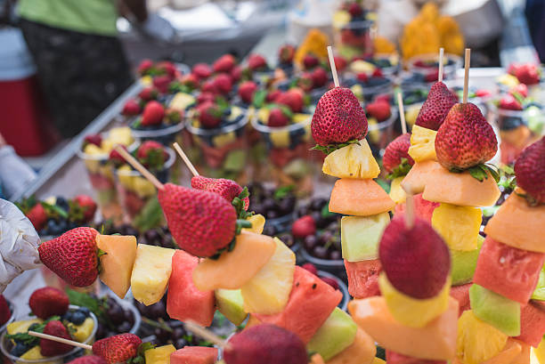istock fruit skewer, kebob kabob summer market 480472622