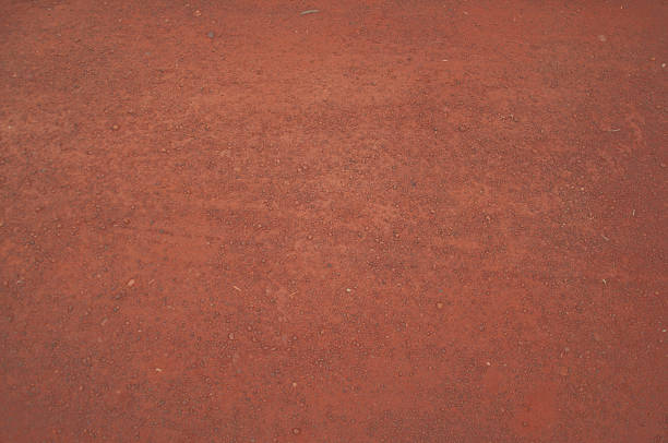 Texture of dry red clay close-up