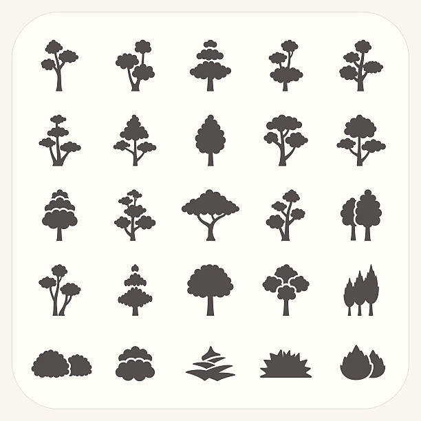 Tree icons set Tree icons set, EPS10, Don't use transparency. bush stock illustrations
