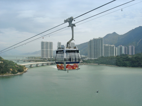Breathtaking views from Ngong Ping cable car, Lantau Island, Hong Kong
