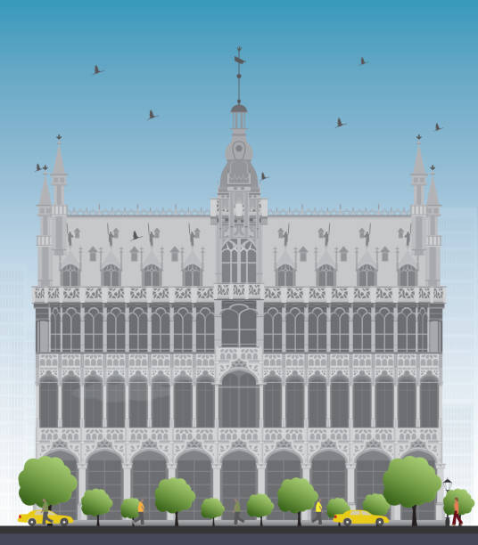 キングの家。ブリュッセル,ベルギー - brussels belgium arranging majestic点のイラスト素材／クリップアート素材／マンガ素材／アイコン素材