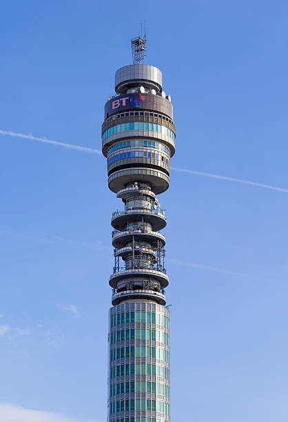 British Telecom Tower London, UK - 15th March 2014: The Top of the British Telecom Tower in central London during the day british telecom photos stock pictures, royalty-free photos & images