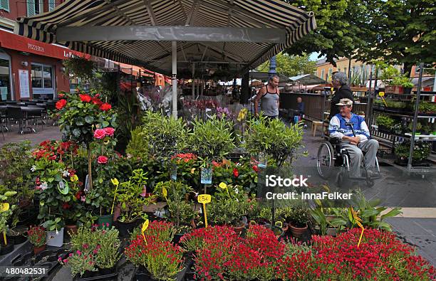 Flower Market Nice France Stock Photo - Download Image Now - Beauty, Beauty In Nature, Business