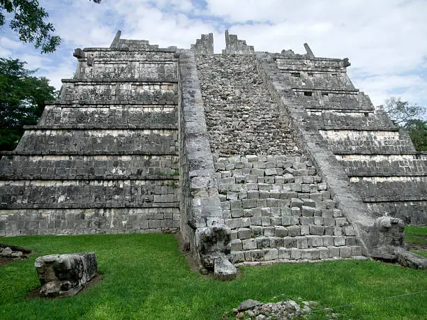 a step-pyramid in Chichen the Itza archaeological site in Yucatan, Mexico