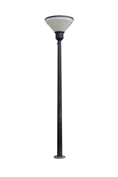istock Black street lamp isolated on white background 480484317