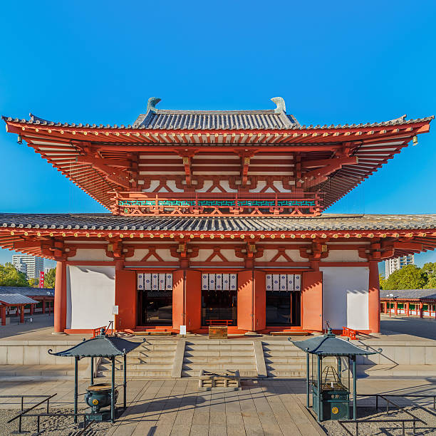 Shitennoji Temple in Osaka, Japan Osaka, Japan - October 24 2014: Shitennoji Temple was constructed in 593, the temple is the first Buddhist and oldest officially administered temple in Japan shitenno ji stock pictures, royalty-free photos & images