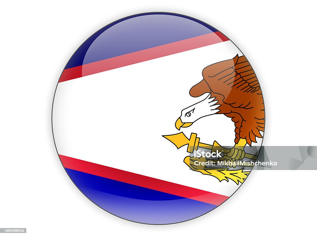 Round icon with flag of american samoa Round icon with flag of american samoa isolated on white 2015 Stock Photo