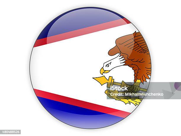 Round Icon With Flag Of American Samoa Stock Photo - Download Image Now - 2015, American Samoa, Country - Geographic Area