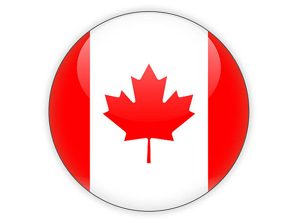 istock Round icon with flag of canada 480488694