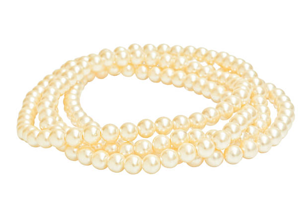 istock Pearl necklace isolated on white 480491602