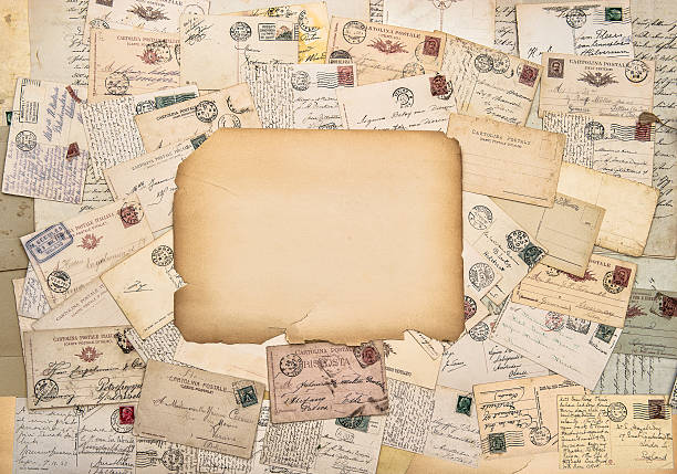 istock Old letters and postcards. Antique postage. Vintage style paper 480496376