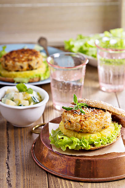 istock Rice and vegetables vegan burger 480496792