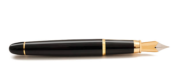 caneta de tinta permanente - signature isolated fountain pen imagens e fotografias de stock