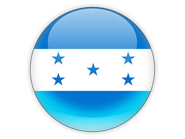 Round icon with flag of honduras isolated on white