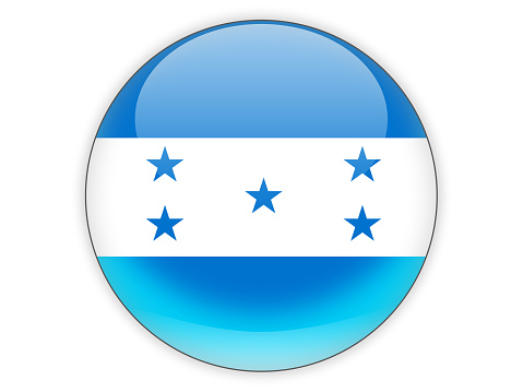 Round icon with flag of honduras isolated on white