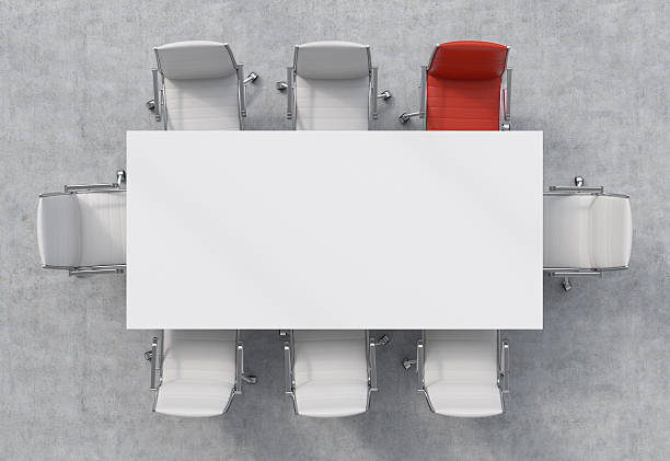 Conference table with rolling chairs