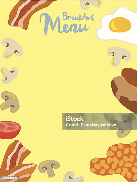 Breakfast Menu Template Stock Illustration - Download Image Now - Bacon, Baked Beans, Bean