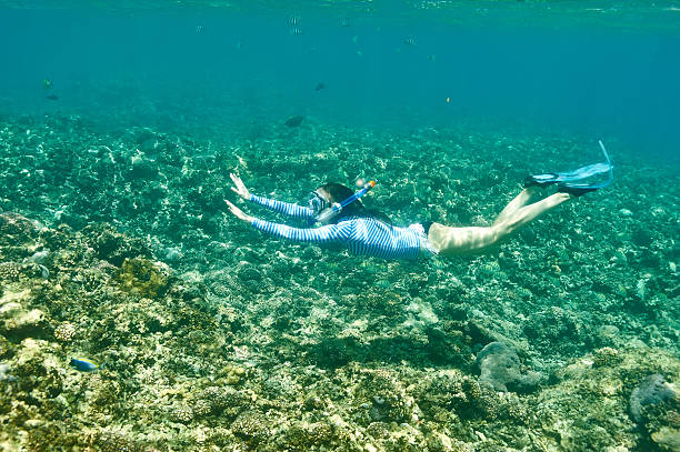 istock Woman with mask snorkeling 480507168