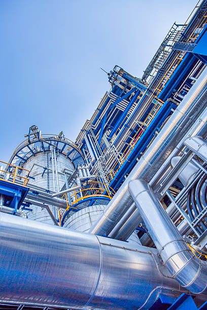 Indutrial factory process area oil and chemical industrial factory refinery stock pictures, royalty-free photos & images