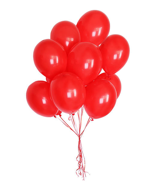 rojo globos - balloon isolated celebration large fotografías e imágenes de stock