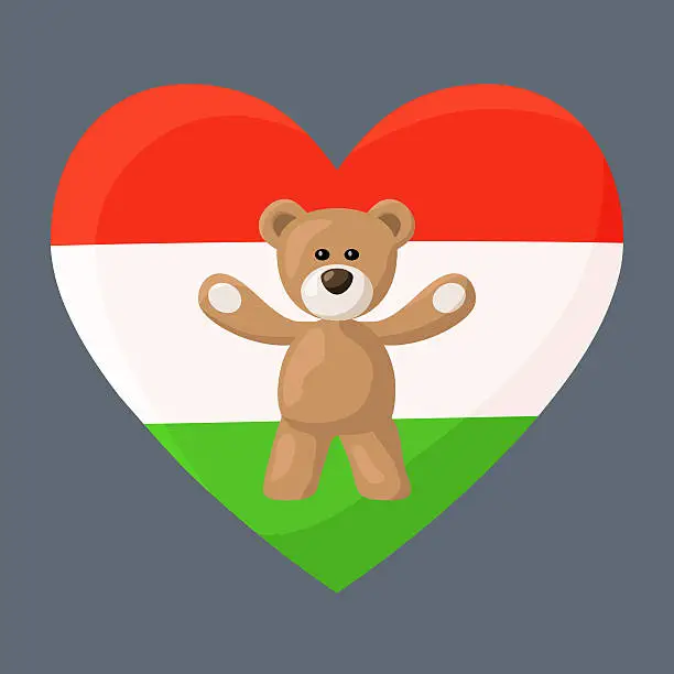 Vector illustration of Hungarian Teddy Bears
