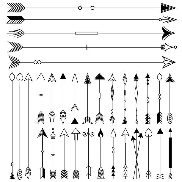 illustrations, cliparts, dessins animés et icônes de collection de flèches hipster - bow and arrow