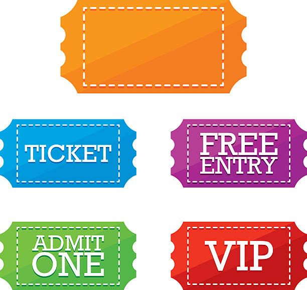 Colorful Ticket Vector Labels A colorful set of vector tickets. admit stock illustrations