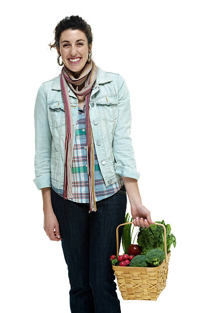istock Woman carrying vegetable basket 480519152