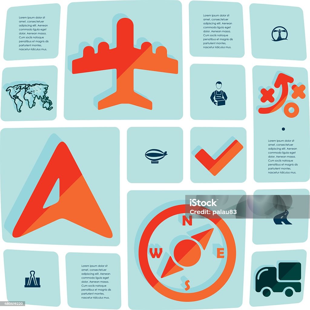 Navigation Flat Infographic Stock Illustration - Download Image Now ...