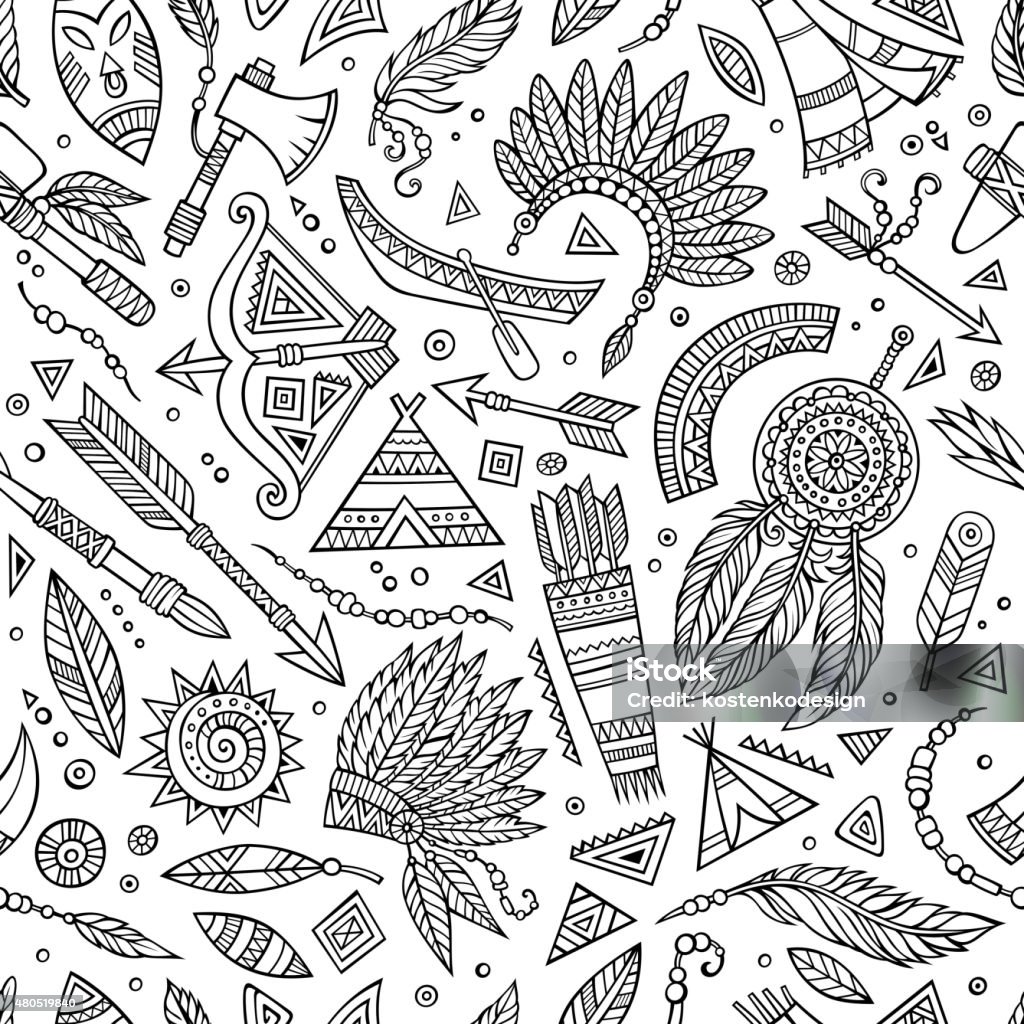 Tribal native ethnic seamless pattern Tribal abstract native ethnic vector seamless pattern Seamless Pattern stock vector