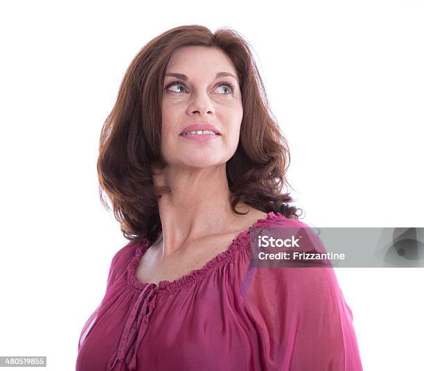 Isolated Older Woman Looking In Her Future Stock Photo - Download Image ...