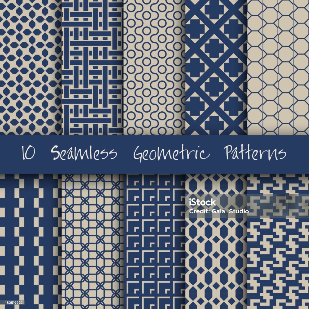 Grunge Seamless Geometric Patterns Set. Grunge Seamless Geometric Patterns Set.  Vector illustration 2015 stock vector