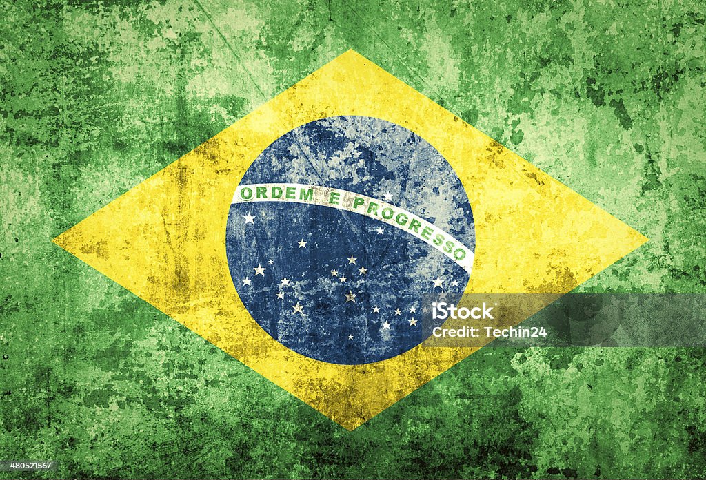 Brazil Flag Grunge of Brazil Flag Abstract Stock Photo