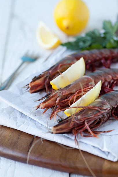 Tiger prawns/shrimp stock photo