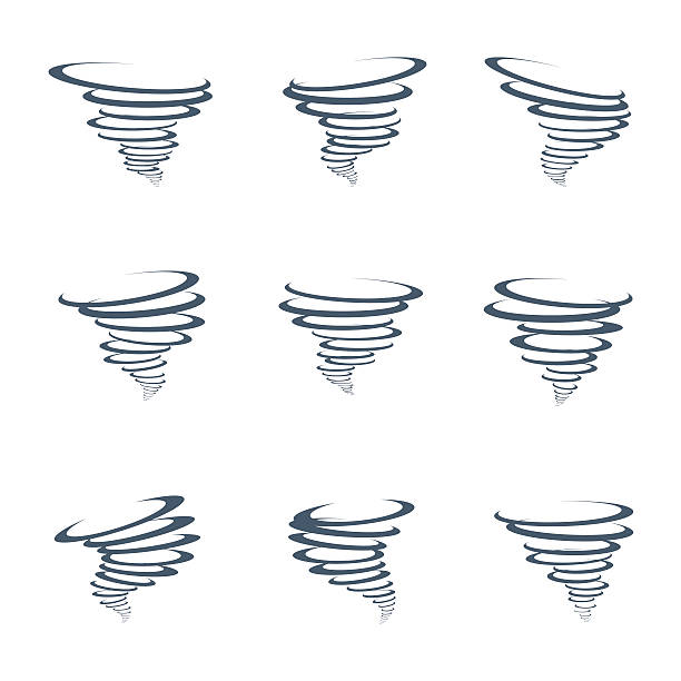 sztorm tornado zestaw - weather climate cyclone icon set stock illustrations